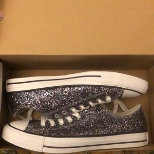 Converse Silver and Black Sneakers